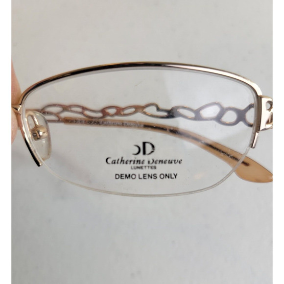 Catherine Deneuve Lunette Rose Gold Tone Frame Women's Eyeglasses Tester - Picture 3 of 8